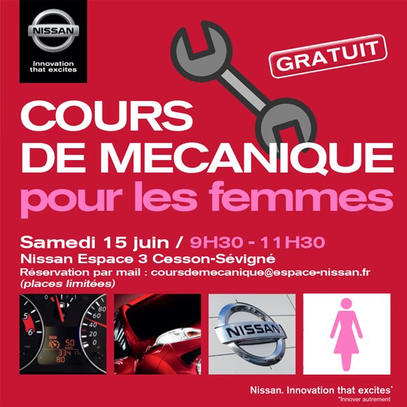 COURS MECANIQUE pour les femmes NISSAN ESPACE 3 RENNES CESSON SEVIGNE